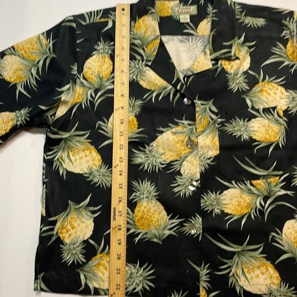 Tommy Bahama Womens Vibrant Silk Tropical Pineapple Print Blouse Sz M - Picture 7 of 8